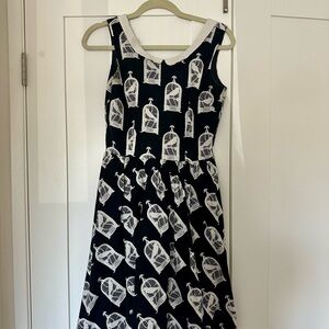 ModCloth Folter Black and White Birdcage Dress